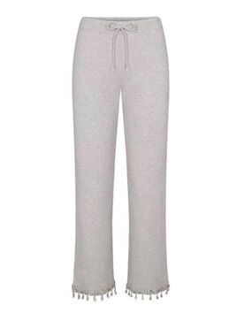 SKIMS Chandelier Wide Leg Pant Light Heather Gray Size S lounge cozy chic 90s
